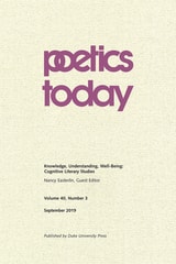 cover of Knowledge, Understanding, Well-Being: Cognitive Literary Studies