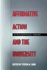 cover of Affirmative Action and the University: A Philosophical Inquiry