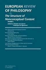 cover of European Review of Philosophy, 6: The Structure of Nonconceptual Content