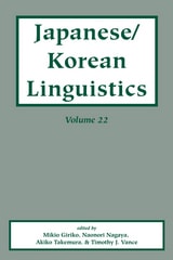 cover of Japanese/Korean Linguistics, Volume 22