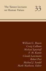 cover of The Tanner Lectures on Human Values: Volume 33
