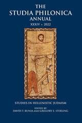 cover of The Studia Philonica Annual XXXIV, 2022: Studies in Hellenistic Judaism