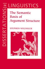 cover of The Semantic Basis of Argument Structure