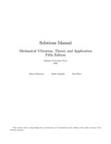 cover of Mechanical Vibration, 5th Edition, Solutions Manual: Theory and Application