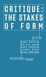 cover of Critique: The Stakes of Form