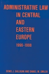 cover of Administrative Law in Central and Eastern Europe