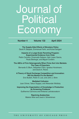 front cover of Journal of Political Economy, volume 132 number 4 (April 2024)