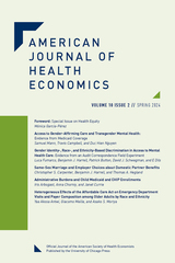 front cover of American Journal of Health Economics, volume 10 number 2 (Spring 2024)