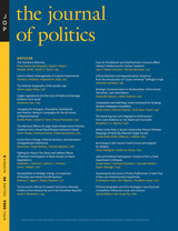 front cover of The Journal of Politics, volume 86 number 2 (April 2024)