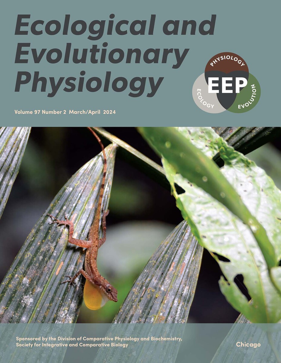 front cover of Ecological and Evolutionary Physiology, volume 97 number 2 (March/April 2024)