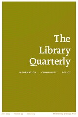 front cover of The Library Quarterly, volume 94 number 3 (July 2024)