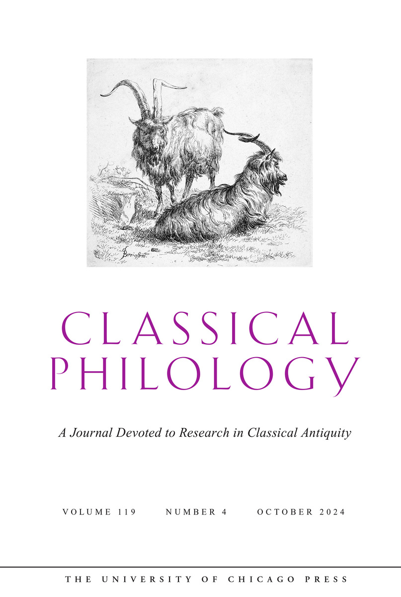 Classical Philology, volume 119 number 4 (October 2024) (9780226002842 ...