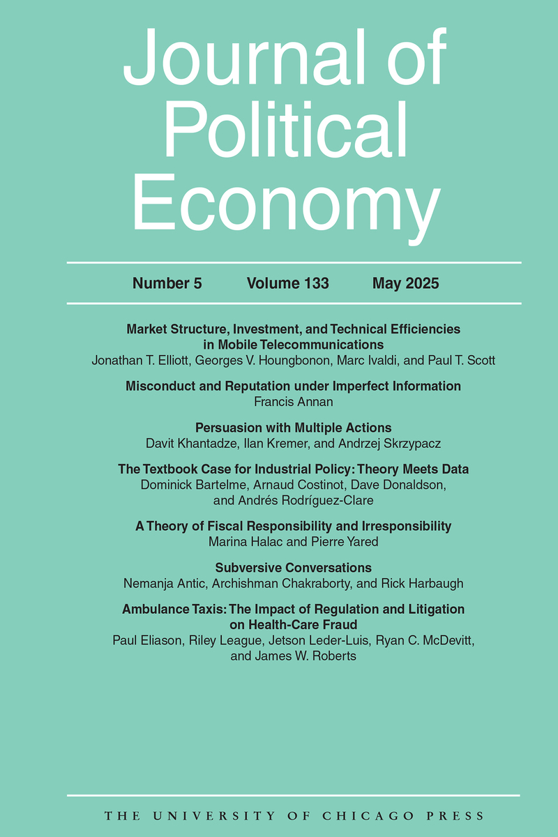 Journal of Political Economy, volume 133 number 5 (May 2025 ...