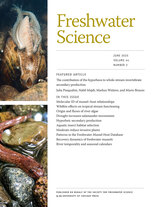 front cover of Freshwater Science, volume 44 number 2 (June 2025)