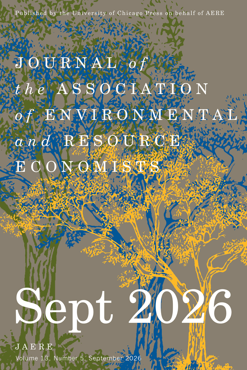 front cover of Journal of the Association of Environmental and Resource Economists, volume 13 number 5 (September 2026)
