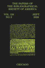 front cover of The Papers of the Bibliographical Society of America, volume 120 number 3 (September 2026)