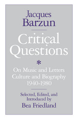 front cover of Critical Questions