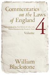 front cover of Commentaries on the Laws of England, Volume 4