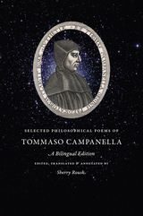front cover of Selected Philosophical Poems of Tommaso Campanella