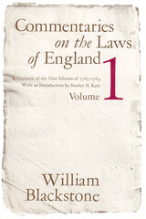 front cover of Commentaries on the Laws of England, Volume 1