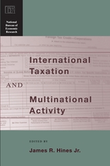 front cover of International Taxation and Multinational Activity