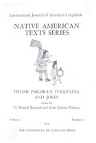 front cover of Otomi Parables, Folktales, and Jokes