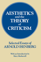 front cover of Aesthetics and the Theory of Criticism