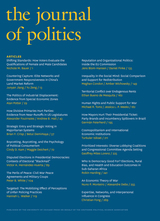 front cover of The Journal of Politics, volume 82 number 1 (January 2020)