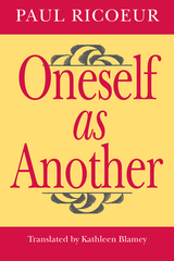 front cover of Oneself as Another