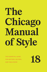 front cover of The Chicago Manual of Style, 18th Edition