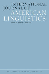 front cover of International Journal of American Linguistics, volume 87 number 2 (April 2021)
