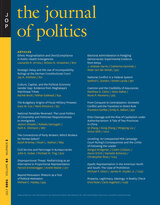 front cover of The Journal of Politics, volume 83 number 3 (July 2021)