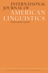 front cover of International Journal of American Linguistics, volume 87 number 3 (July 2021)