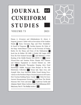 front cover of Journal of Cuneiform Studies, volume 73 number 1 (2021)