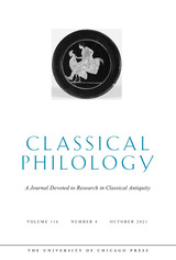 front cover of Classical Philology, volume 116 number 4 (October 2021)