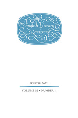 front cover of English Literary Renaissance, volume 52 number 1 (Winter 2022)