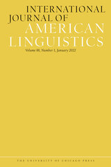 front cover of International Journal of American Linguistics, volume 88 number 1 (January 2022)