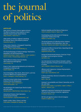 front cover of The Journal of Politics, volume 84 number 1 (January 2022)