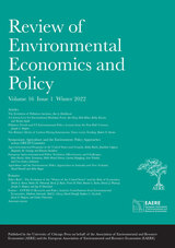 front cover of Review of Environmental Economics and Policy, volume 16 number 1 (Winter 2022)