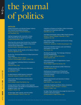 front cover of The Journal of Politics, volume 84 number 2 (April 2022)