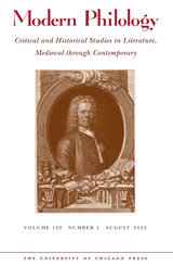 front cover of Modern Philology, volume 120 number 1 (August 2022)