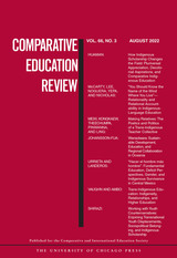front cover of Comparative Education Review, volume 66 number 3 (August 2022)
