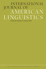 front cover of International Journal of American Linguistics, volume 88 number 4 (October 2022)