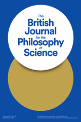 front cover of The British Journal for the Philosophy of Science, volume 73 number 3 (September 2022)