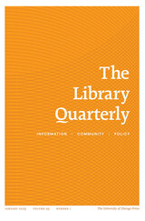 front cover of The Library Quarterly, volume 93 number 1 (January 2023)