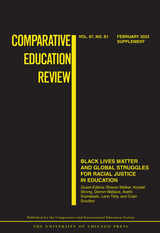 front cover of Comparative Education Review, volume 67 number S1 (February 2023)
