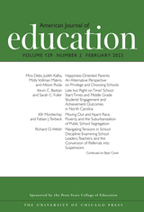 front cover of American Journal of Education, volume 129 number 2 (February 2023)