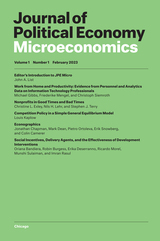 front cover of Journal of Political Economy Microeconomics, volume 1 number 1 (February 2023)