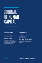 front cover of Journal of Human Capital, volume 17 number 1 (Spring 2023)