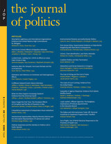 front cover of The Journal of Politics, volume 85 number 2 (April 2023)